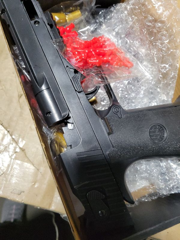 Photo 1 of 2 Pack Shell Ejecting Toy Gun - Semi-Automatic Handgun with Shell Ejection and Auto Rebound, Toy Foam Blasters & Stress Reducing Toys for Boys Girls Halloween Christmas Birthday Gifts (Black+Black)