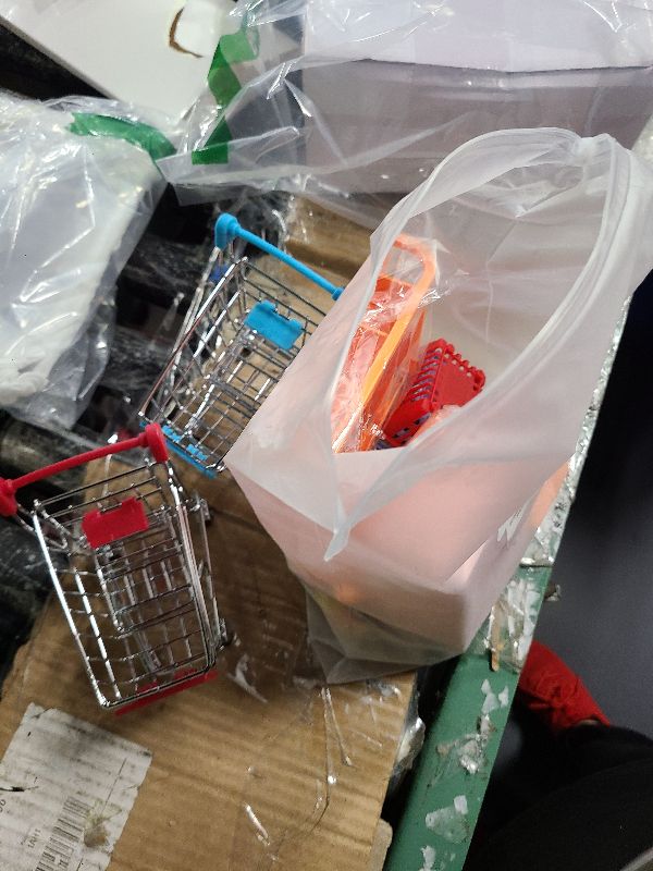 Photo 1 of 139 Pcs Mini Shopping Cart Basket Miniature Food Drink Toy Supermarket, Miniature Dollhouse Furniture and Accessories,Grocery Store Pretend Play,Doll House Refrigerator Mini Fridge Toy Mini Food Set