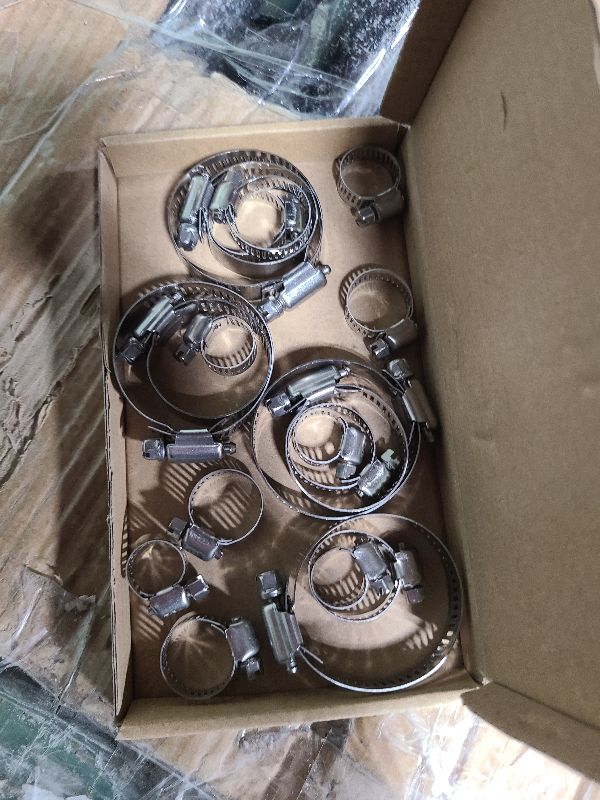 Photo 1 of 20Pcs Adjustable Stainless Steel Hose Clamps Assortment Kit, 1/4-2 in (6-51mm) Worm Gear Pipe, Fuel LineHeavy Duty for Plumbing, Washing Machine, Mechanical?Garden and Automotive Hose Connections