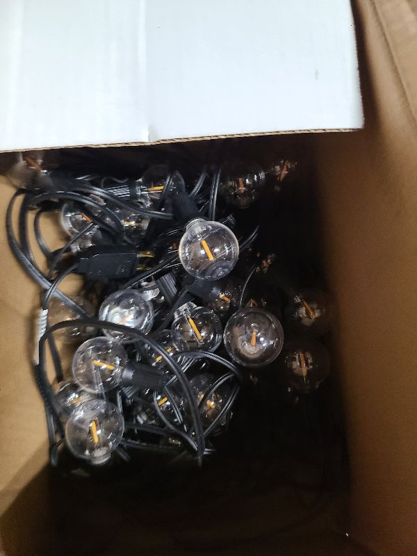 Photo 1 of 100ft 2-Pack Outdoor G40 LED Globe String Lights Dimmable Waterproof Shatterproof Light Strings with 52 Bulbs Connectable Commercial Hanging Lights for Christmas Patio House Backyard Balcony Party