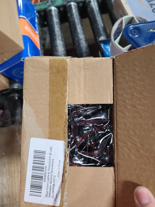 Photo 1 of [Dual Color Lights & Timer] 5.8 Ft 20 LED Halloween Garland Decorations Black Berried Garlands with Purple Orange Lights Battery Operated Halloween Decorations for Home Table Mantle Fireplace Indoor