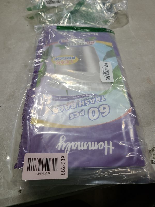 Photo 1 of 10 Gallon 60pcs Medium Clear Trash Bags Strong Clear Garbage Bags, Bathroom Trash Can Bin Liners, Plastic Bags for Office Home Kitchen, Waste Basket Liner, Fit 30 Liter, 10 Gal(10G60-Clear)