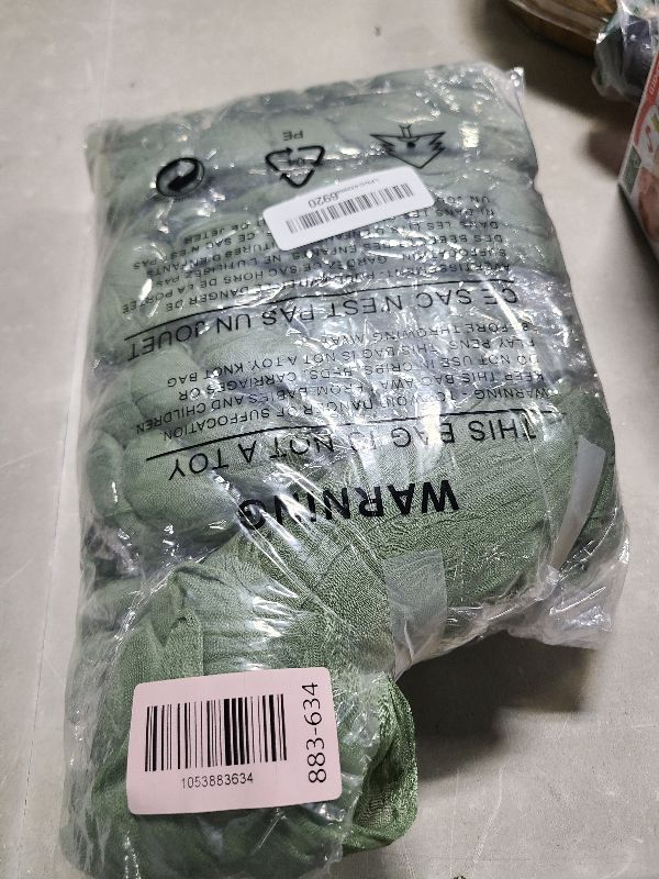 Photo 1 of 10 Pack Sage Green Cheesecloth Table Runner 10FT Boho Gauze Fabric Table Runner Vintage Rustic Sheer Runners for Wedding Party Bridal Baby Shower Long Table Decorations