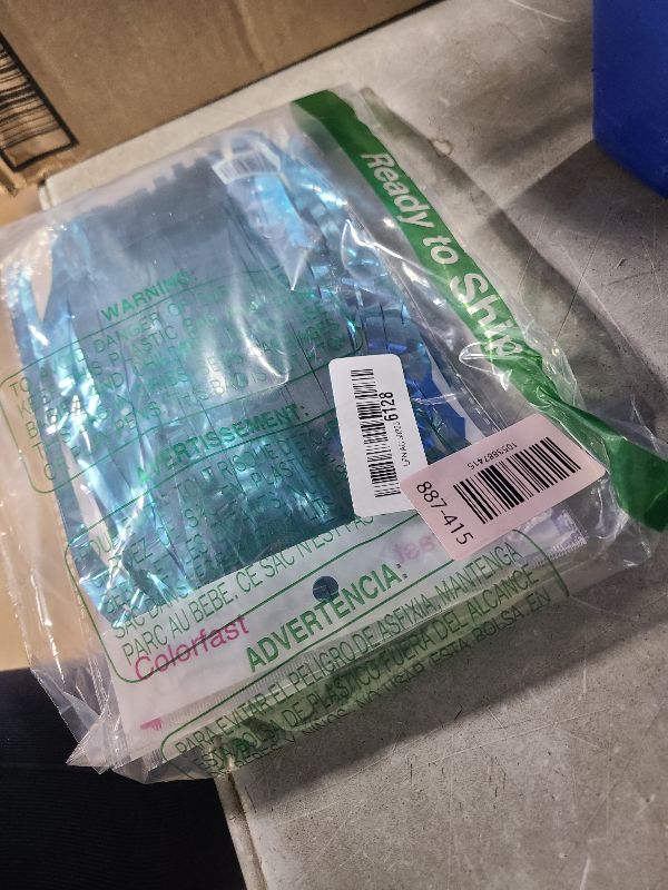 Photo 1 of 2 Pack Blue Streamers Party Decorations Fringe Backdrop Ocean Themed Decorations Foil Curtain Backdrop Blue Birthday Ocean Party Decor Supplies