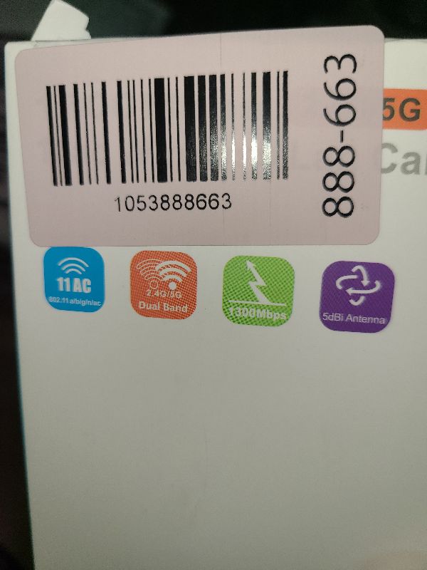 Photo 1 of 1300Mbps Wireless WiFi Adapter, USB3.0 WiFi Dongle 2.4G/5G 802.11AC Network Adapter Receiver with High Gain Antenna for Desktop Laptop PC, Support Windows 11/10/8/8.1/7/Vista/XP, Mac 10.6-10.15