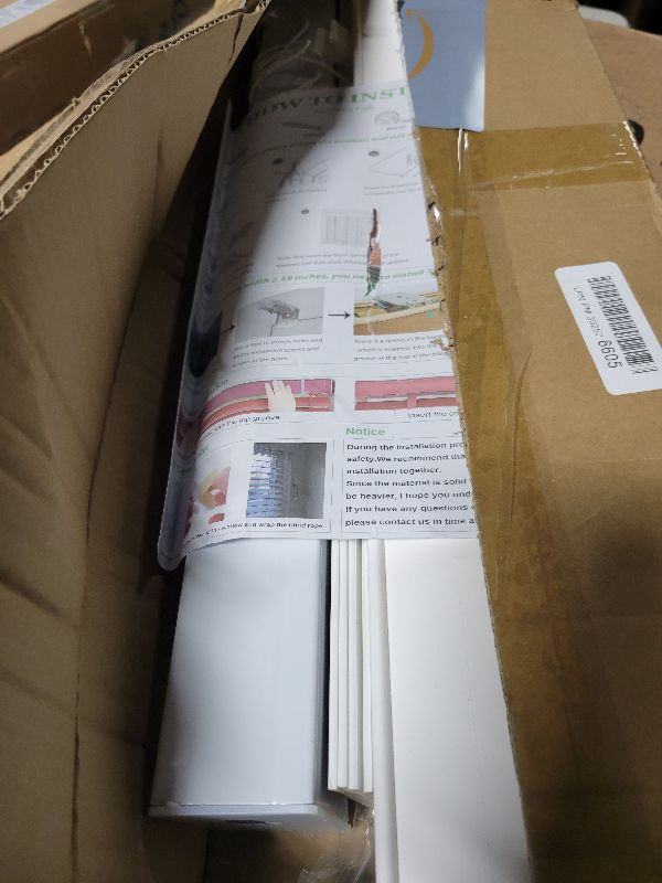 Photo 1 of 2" Slats Wood Blinds for Indoor Windows: Solid Wooden Blackout Blinds & Shades,Black Out Privacy Horizontal Blinds for Home Bedroom Bathroom Living Room Windows 22.5" WX48 H White