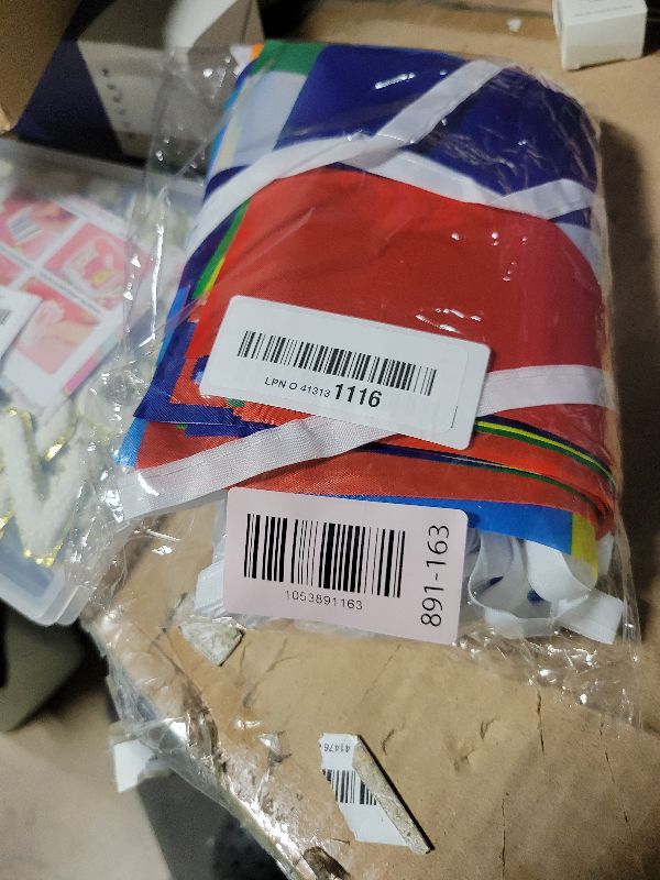 Photo 1 of 100 Countries String Flag, 82 ft International Flags Bunting Banner, World Flag Banner Decoration for School, Sports Events, Grand Opening, Party