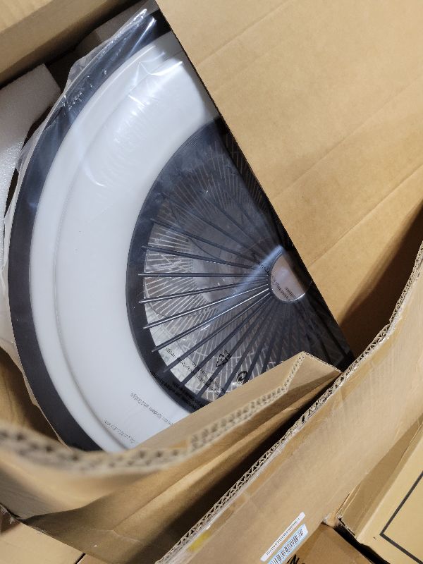 Photo 1 of 24" Bladeless Ceiling Fan with RGB Light and Remote,Smart LED Ceiling Fans with Alexa/Google Assistant/Tuya APP Control,Low Profile Ceiling Fan with Dimmable Light for Kids Bedroom Living Room