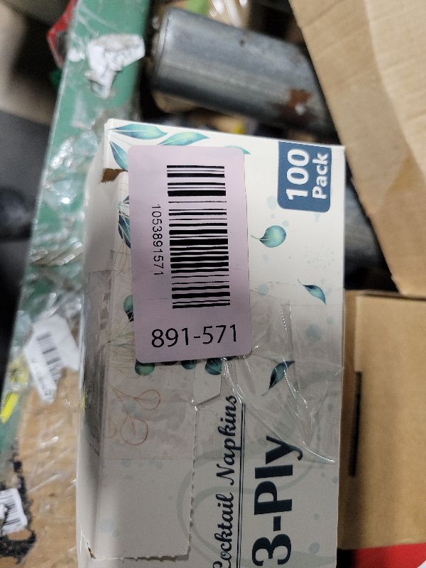 Photo 1 of 100 Pack Cocktail Napkins 3-Ply Scalloped Edged Wedding Napkins Folded 5 x 5 Inches Dessert Napkins, Disposable Napkins for Dinner Birthday Party Bridal Anniversary Baby Shower Reception (Milky-White)