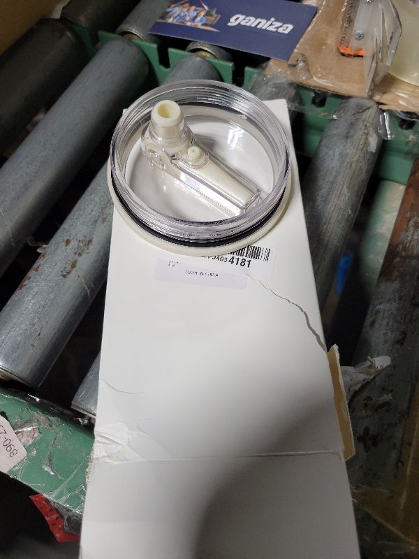 Photo 1 of 2 Pack 40 oz Tumbler Flip Straw Lid Replacement fit for HydroJug(Only), Spill Proof Splash Resistant Tumbler Lids,Reusable Leak Proof Tumbler Cover for Cup Accessories (Cream)