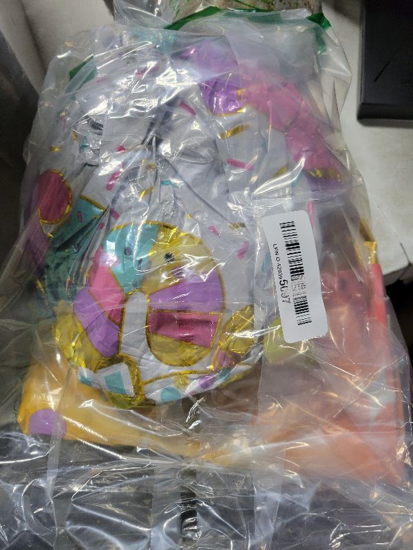 Photo 1 of 12 PCS Large Donut Candy Ice Cream Theme Balloons, Ice Cream Party Decorations, Foil Mylar Balloons for Summer, Hawaii, Birthday, Baby Shower Party Supplies