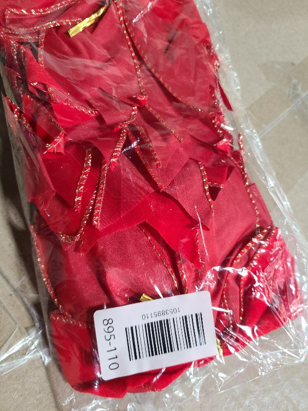 Photo 1 of 12Pcs Red Velvet Bows Christmas Tree Decorations,6 Inch Xmas Ornaments for Tree Home Party Front Door Wreath Holiday Indoor Inside Decor