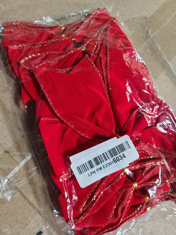 Photo 1 of 12Pcs Red Velvet Bows Christmas Tree Decorations,6 Inch Xmas Ornaments for Tree Home Party Front Door Wreath Holiday Indoor Inside Decor