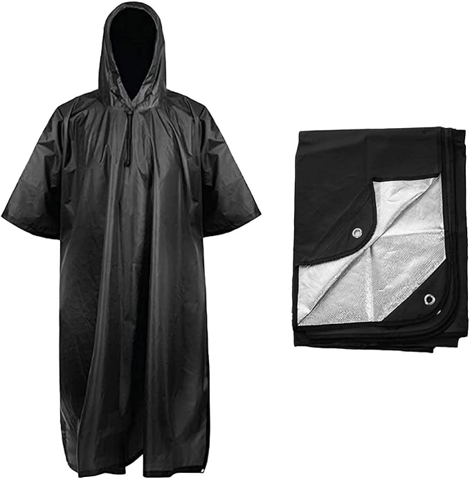 Photo 1 of **MSRP 46.98** Arcturus Heavy Duty Survival Blanket Lightweight Ripstop Nylon Poncho (Black)