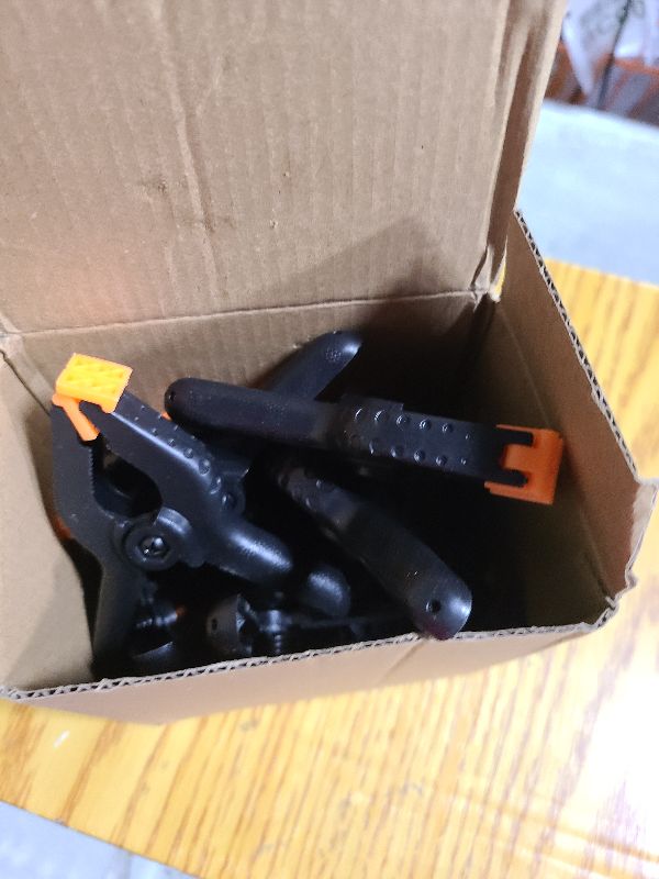 Photo 1 of 12 Pack Plastic Spring Clamps, 3.5inch Small Heavy Duty Clips for Crafts, Backdrop Stand, Woodworking, Photography Studios (Black)