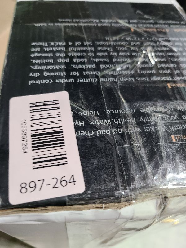 Photo 1 of 12x12in Storage Baskets Set of 4 Water Hyacinth Baskets,Foldable Handwoven Storage Cubes,Wicker Cube Baskets Laundry Organizer Totes for Home