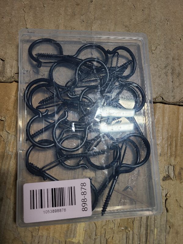 Photo 1 of 20 PCS 3 inches Q-Hanger Hooks with Safety Buckle, Screw Hooks for Outdoor String Lights, Ceiling Hooks for Hanging Plants, Black