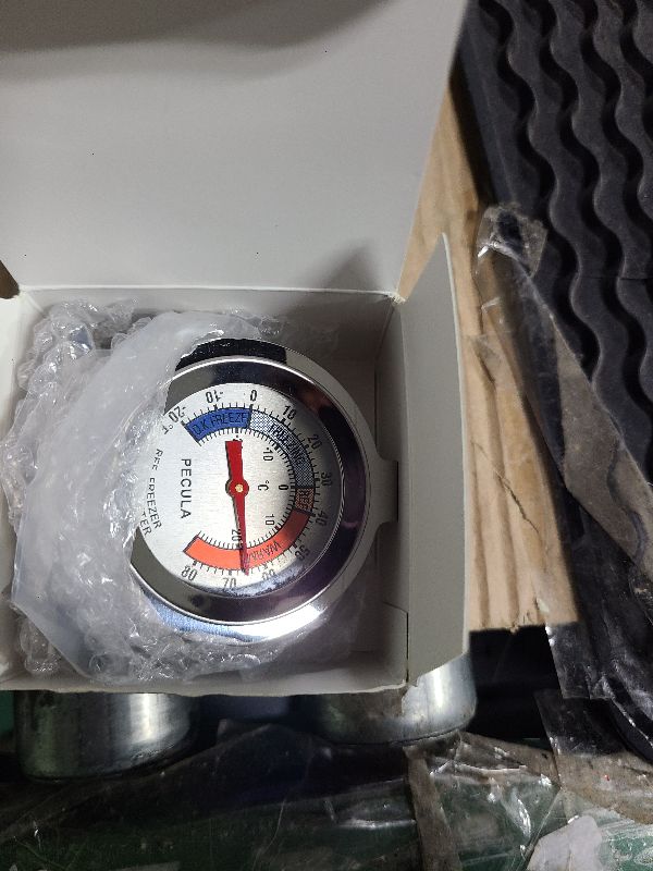 Photo 1 of 2 Pack Refrigerator Thermometer, 30-30°C/20-80°F, Classic Fridge Thermometer Large Dial with Red Indicator Thermometer for Freezer Refrigerator Cooler