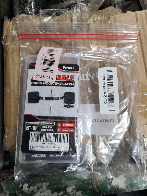 Photo 1 of [Upgrade Adjustable] 6”-10” Cabin Hook Eye Latch Gate, Heavy Duty 4 Mounting Points Bracket, Barn Door Lock Latch, Durable Door Swivel Window Hook Lock for Sliding Door, Outdoor, Window, Cabinet