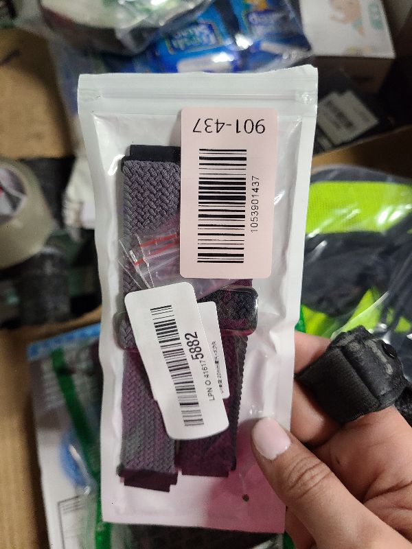 Photo 1 of 2 Pack Quick Release Braided Bands - 18mm 19mm 20mm 22mm 24mm Solo Loop Adjustable Soft Band for Women Men