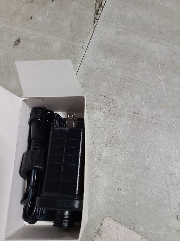 Photo 1 of 12V 1A Class 2 Power Supply, US Plug UL Certified IP44 Low Voltage Transformer with 1.2 Meters Extension Cable for 12W Christmas Light, String Light, Inflatable Decorations