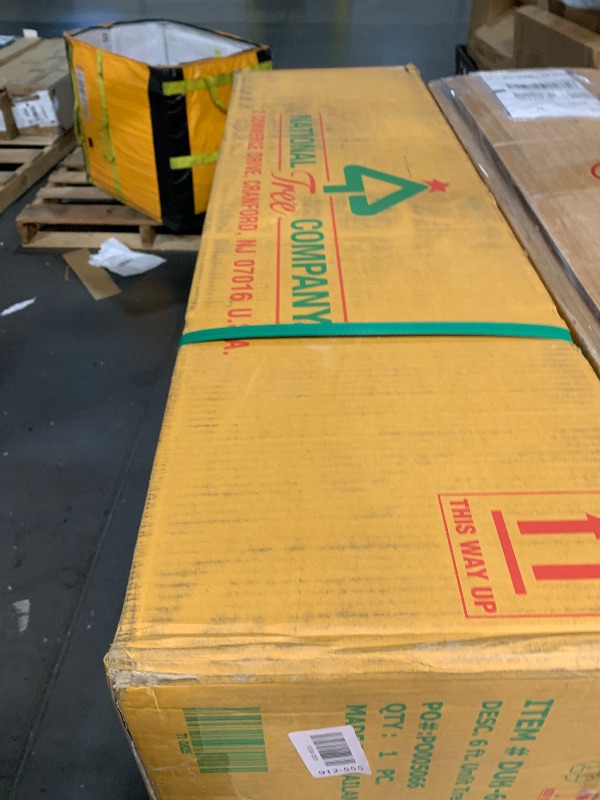 Photo 1 of ***FACTORY SEALED***National Tree Company 4.5 ft Pre-Lit Kingswood Fir Slim Artificial Christmas Tree, 150 Clear Lights, 330 Tips, Includes Stand, Green