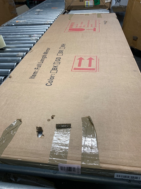 Photo 1 of ***FACTORY SEALED***VooBang Round Corner Mirror Full Length, 66" x 23" Floor Mirror with Stand, Matte Aluminum Alloy Frame Full Body Mirror, Standing Hanging or Leaning for Bedroom and Living Room, Gold