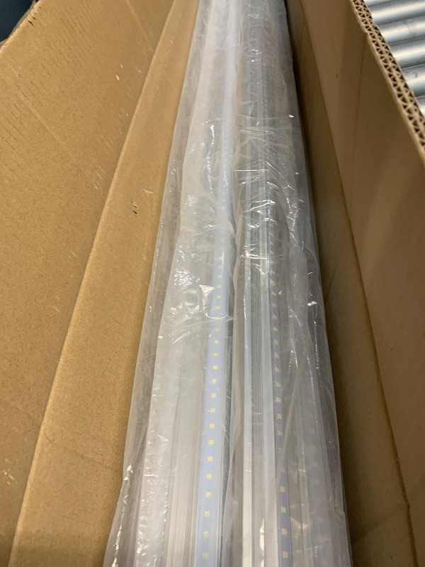 Photo 1 of ***STOCK PHOTO FOR REFERENCE ONLY***
JESLED 8FT LED LED Shop Lights 10-Pack - 100W 15000LM 6500K Cool White - V-Shape Linkable T8 Tubes for Garage & Warehouse - Plug & Play Clear Cover High Output Lighting