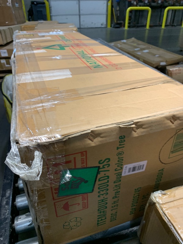 Photo 1 of ***STOCK PHOTO FOR REFERENCE ONLY***
National Tree Company 7.5 ft Pre-Lit Dunhill Fir Artificial Christmas Tree, 700 LED Lights, 2,514 Tips, Foot Pedal, 10 Light Functions, Includes Stand, Green