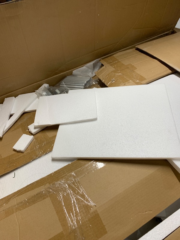 Photo 1 of *** PARTS ONLY *** DWVO Makeup Vanity with LED Mirror and Charging Ports, 10-Drawer Vanity Set with Glass Top, Hair Dryer Holder, 3 Adjustable Light Colors, and Hidden Storage Stool