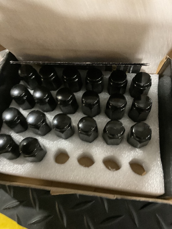 Photo 1 of ***MISSING 4 LUG NUTS**
MIKKUPPA M14x1.5 Lug Nuts, Replacement for Chevy Silverado Suburban 1500 Tahoe Colorado Traverse, Ford F-150 Ram 1500 Aftermarket Wheel, 24pcs Black Closed End Bulge Acorn Tire Lug Nuts