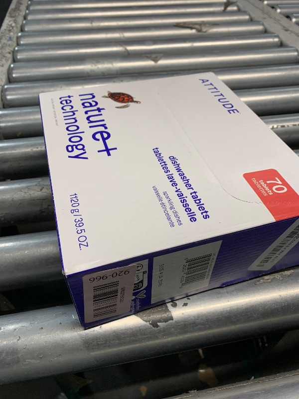 Photo 1 of ***FACTORY SEALED***
ATTITUDE Dishwasher Pods, Plant-Based & Vegan, Phosphate-Free Detergent Tablets, Naturally Derived, Unscented, 70 Count