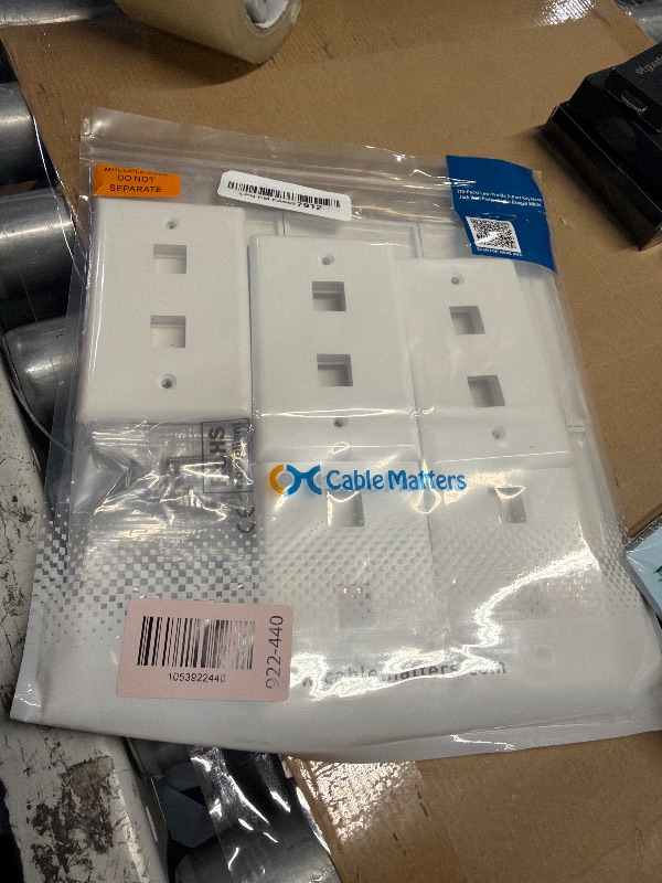 Photo 1 of [UL Listed] Cable Matters 10-Pack Low Profile 2-Port Keystone Jack Wall Plate, RJ45 Wall Plate for Keystone Jacks in White