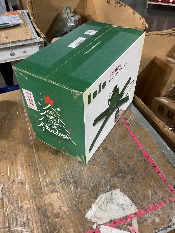 Photo 1 of (2025 Upgrade) Rotating Christmas Tree Stand with Remote Control, Stable 360 Revolving Tree Base Stand, Up to 7.5ft 90lb. Adjustable Christmas Tree Holder for Xmas Tree, Artificial Tree (Green)