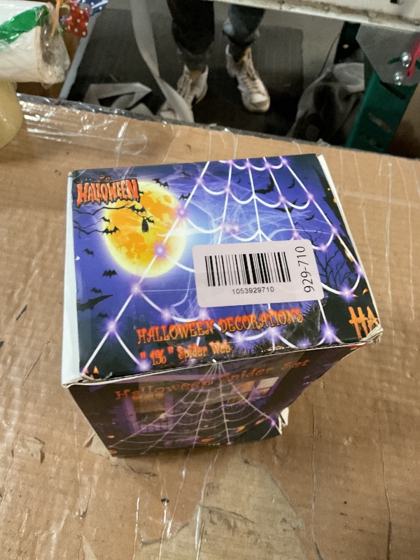 Photo 1 of ***(PARTS ONLY/ NON FUNCTIONAL)***Spider Webs Halloween Decorations Lights,250 Orange LED Light Up,8 Modes 16.4Ft Giant Spiderweb with Remote Control,Halloween Decor for Yard Outside