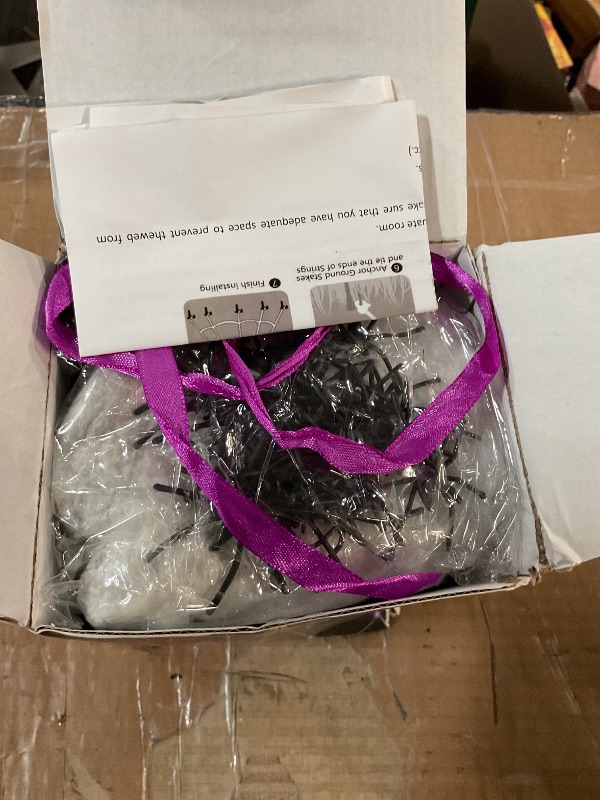 Photo 1 of ***(PARTS ONLY/ NON FUNCTIONAL)***Spider Webs Halloween Decorations Lights,250 Orange LED Light Up,8 Modes 16.4Ft Giant Spiderweb with Remote Control,Halloween Decor for Yard Outside