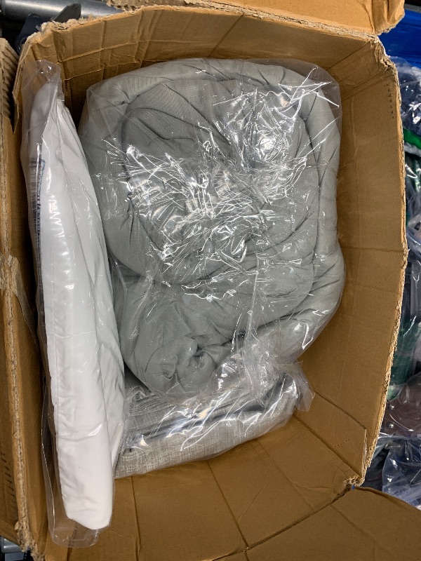 Photo 1 of **STOCK PHOTO IS FOR REFERENCE ONLY**Madison Park Essentials King Comforter Set, Bed in a Bag King, Watercolor Print Coastal Comforter & Chambray Cotton Sheet Set, All Season Bedding Set, Saben, Aqua King (104 in x 92 in) 9 Piece