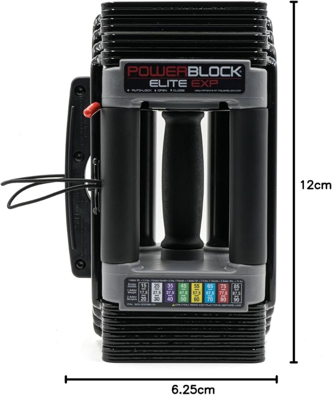 Photo 1 of PowerBlock Pro 100 Adjustable Dumbbell, Sold As A Single Unit 5-100 lb Dumbbell – Durable Steel Build, Innovative Workout Equipment, Strength Training