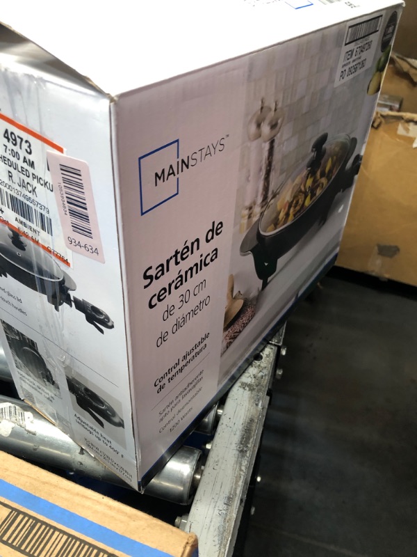 Photo 1 of (MISSING TOP) 12" Round Ceramic Skillet - Black Nonstick Electric Fry Pan with 1200W Power - Removable Temp Control & Dishwasher Safe - For Searing, Frying, Baking