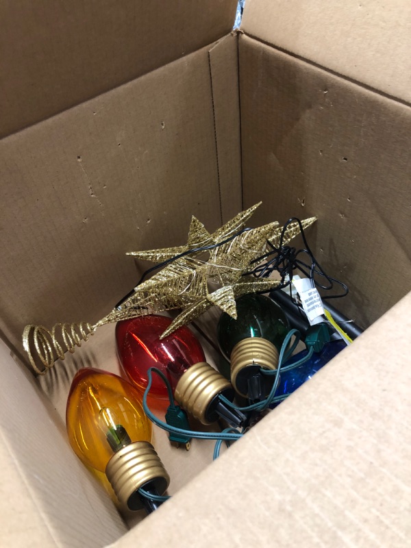 Photo 1 of ***STOCK PHOTO FOR REFERENCE ONLY***Jumbo C9 Christmas Pathway Lights Outdoor - 8.5 Feet 5 LED C9 Walkway Light, C7 Light Covered Jumbo Multicolor Bulb Christmas Lights Outdoor Decorations for Lawn Holiday Outside Yard Garden ( star included)