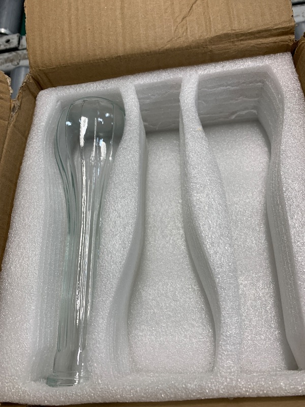 Photo 1 of (used) (missing 2) NUPTIO Glass Bud Vases Centerpiece: 6 Pcs Small Flower Vase for Wedding in Bulk - Cute Clear Ribbed Vase