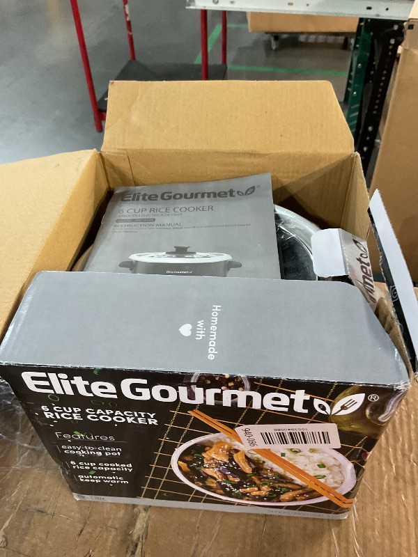 Photo 1 of Elite Gourmet ERC003B Electric Rice Cooker with Automatic Keep Warm Makes Soups, Stews, Grains, Hot Cereals, 6 Cups Cooked (3 Cups Uncooked), Black