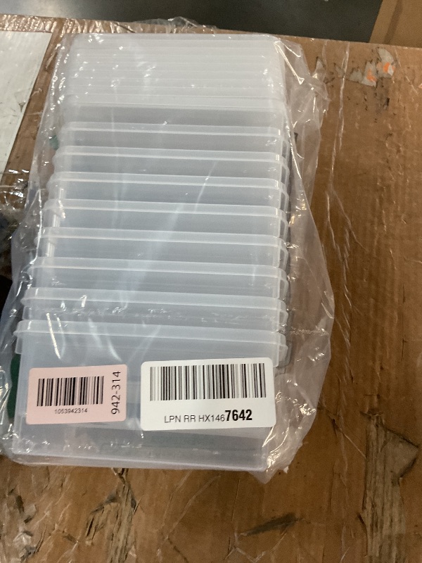 Photo 1 of (USED/FAIR) (BAGGED) Citylife 1.3 QT 10 Pack Small Storage Bins Plastic Storage Container Stackable Box with Lids for Organizing, Clear White