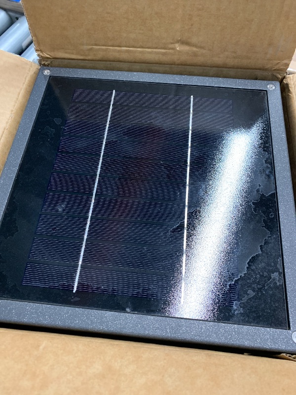 Photo 1 of (used)(see all images) MVBT Solar Post Light, 9.8" Outdoor Pillar Lights, Dusk to Dawn Column Lamp Waterproof, Dark Gray Square Fence Posts Cap 