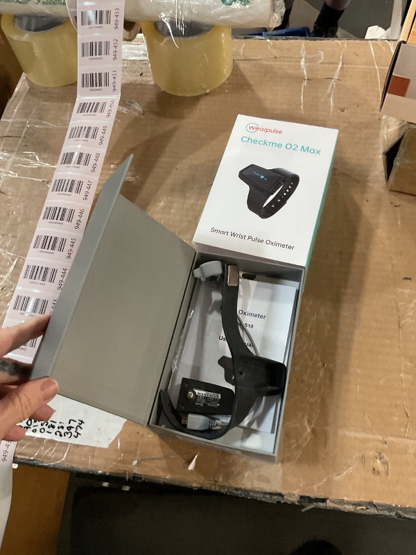 Photo 1 of **MISSING CHARGING CORD, TURNS ON, UNABLE TO TEST FURTHER** Wearpulse Continuous Wrist Pulse Oximeter, Blood Oxygen Saturation Monitor with Smart reminder, Bluetooth, 72 Hours Endurance Tracking SpO2 and Pulse Rate, Checkme O2 Max with PC Software & APP