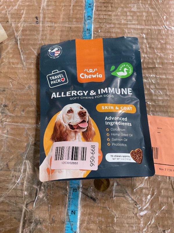 Photo 1 of * expires 5/2026 *
Dog Allergy Relief Chews - Itching Skin Relief Treats - Immune Health, Seasonal Allergies, Hot Spots Support Soft Chewables - Itch Relief for Dogs with Salmon Oil - Skin and Coat Supplement