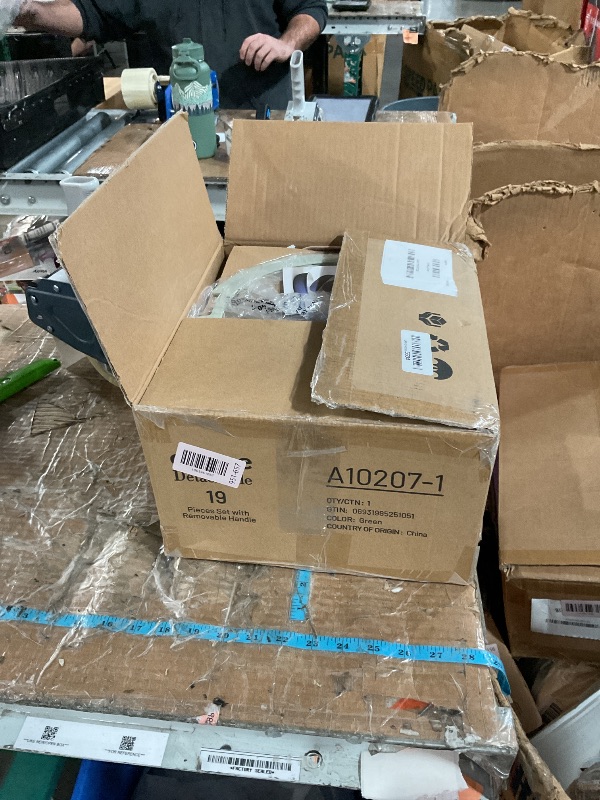 Photo 1 of CAROTE Pots and Pans Set, Nonstick Cookware Set Detachable Handle, 19pcs Induction Kitchen Cookware Sets Non Stick with Removable Handle, RV Cookware Set, Oven Safe, Sage Green