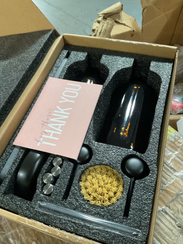 Photo 1 of [Luxury] Kitchen Soap Dispenser Set - 16OZ Amber Glass Bottle, Stainless Steel Pump, Instant Dry Tray, Waterproof Labels, Non-Slip Silicone Pad, and Dish Brush | Upgrade for Your Kitchen and Bathroom