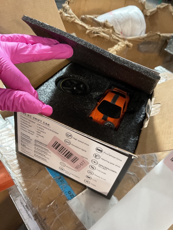 Photo 1 of ***(PARTS ONLY/ NON FUNCTIONAL)***TOUCAN RC HOBBY 1:43 Ready to Run Race Car Gyro Drift Car 4WD Traffic Cones Mini Toy for Boys with a Gyro (Orange)