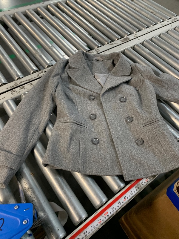 Photo 1 of ***STOCK PHOTO FOR REFERENCE ONLY***Allegra K Women's Notched Lapel Double Breasted Pea Coat X-Small Grey